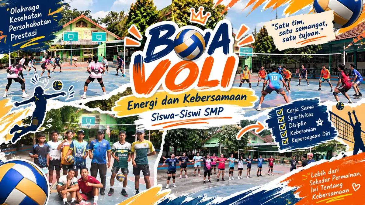 Energi dan Kebersamaan: Serunya Kegiatan Bola Voli Siswa-Siswi SMP Negeri 1 Kandat